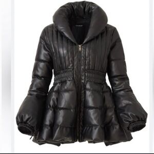 New Venus Faux Leather Peplum Quilted Jacket